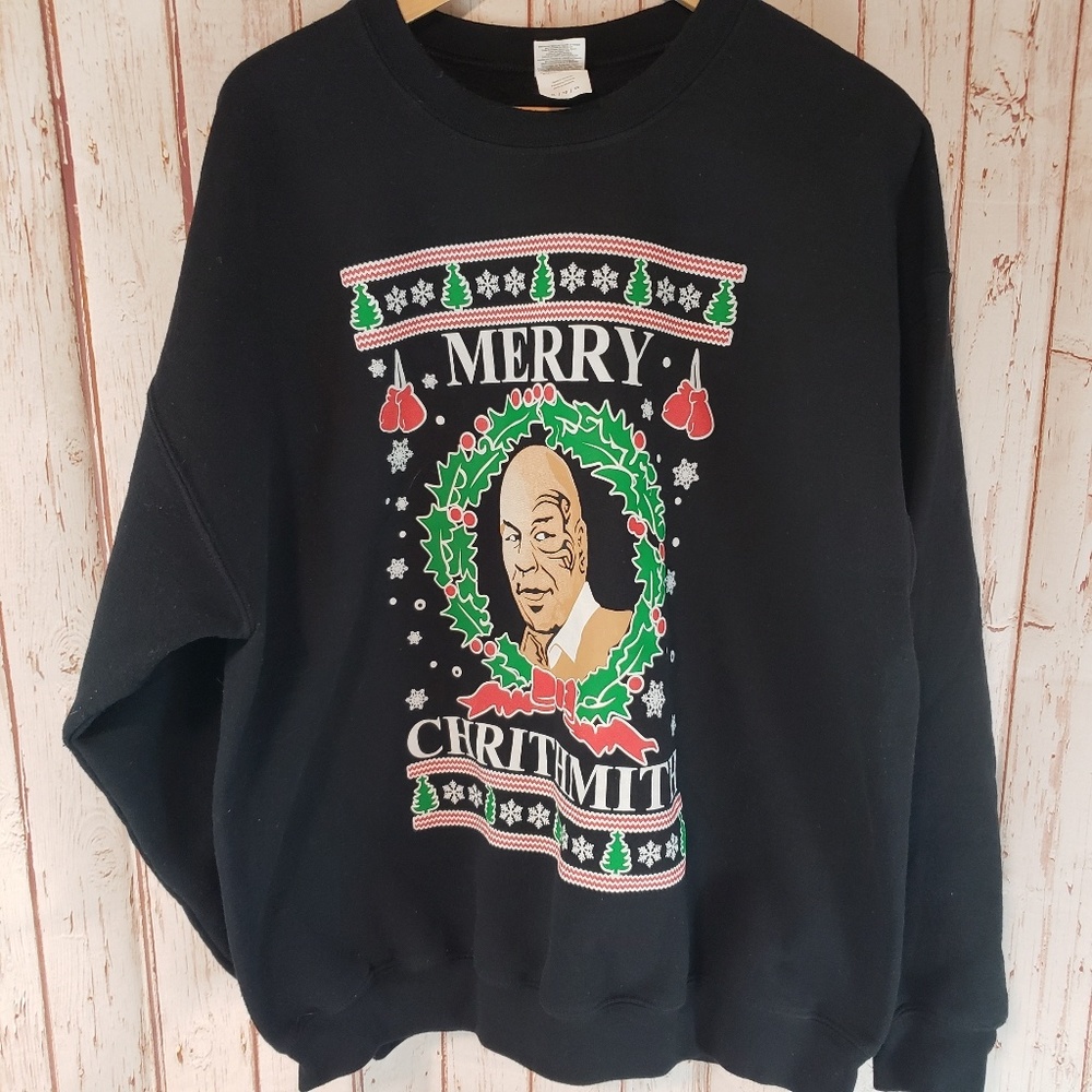 Merry Chrithmith Mike Tyson Parody Funny Sweater